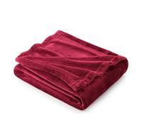 Bedsure Fleece Throw Blanket for Bed - Soft Cosy Fluffy Blankets for Sofa, Warm Double Throws for Audlts, Dark Red, 150x200 cm