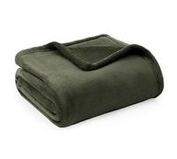 Bedsure Fleece Throw Blanket for Bed - Soft Cosy Fluffy Blankets for Sofa, Warm Double Throws for Audlts, Olive Green, 150x200 cm