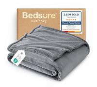 Bedsure Fleece Throw Blanket for Bed - Soft Cosy Fluffy Blankets for Sofa, Warm Double Throws for Audlts, Gifts for Women and Men,Silver Grey, 150x200 cm