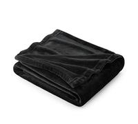Bedsure Fleece Throw Blanket for Bed - Soft Cosy Fluffy Blankets for Sofa, Warm Double Throws for Audlts, Black, 150x200 cm
