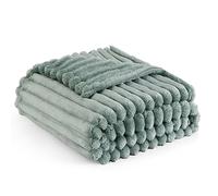 Bedsure Fleece Throw Blanket for Sofa - Fluffy Cosy Warm Blankets for Bed, Soft Cute Single Throw Gifts for Women and Girls, Sage Green, 130x170 cm