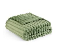 Bedsure Fleece Throw Blanket for Sofa - Fluffy Cosy Warm Blankets for Bed, Soft Cute Single Throw Gifts for Women and Girls, Reseda, 130x170 cm
