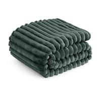 Bedsure Fleece Throw Blanket for Sofa - Fluffy Cosy Warm Blankets for Bed, Soft Cute Single Throw Gifts for Women and Girls, Dark Green, 130x170 cm