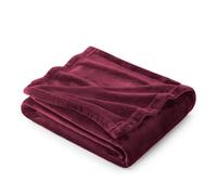 Bedsure Fleece Throw Blanket for Sofa - Soft Cosy Fluffy Blankets for Bed, Warm Single Throws for Audlts, Burgundy Red, 130x150 cm