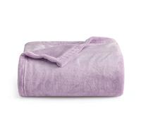 Bedsure Fleece Throw Blanket for Sofa - Soft Cosy Fluffy Blankets for Bed, Warm Single Throws for Audlts, Light Purple, 130x150 cm