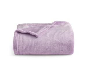 Bedsure Fleece Throw Blanket for Sofa - Soft Cosy Fluffy Blankets for Bed, Warm Single Throws for Audlts, Light Purple, 130x150 cm
