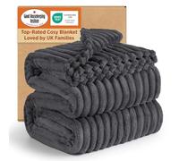 Bedsure Fluffy Fleece Blanket for Bed - Soft Cosy Warm Blankets, Soft Cute Double Size Throw Gifts for Women and Girls, Dark Grey, 220x240 cm