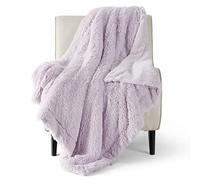 Bedsure Fluffy Sherpa Fleece Blanket - Soft Plush Faux Fur Blanket for Couch, Bed, Sofa, Cozy and Warm Furry Shaggy Decorative Throw Gifts for Adults, Lavender, 130x150 cm