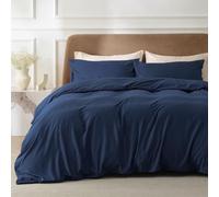 Bedsure King Size Bedding Set - Kingsize Brushed Microfiber Duvet Cover Set with Zipper Closure, Bed Quilt Cover with 2 Pillowcases, Navy