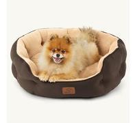 Bedsure Large Cat Beds for Indoor Cats Round Washable, 63x53cm | Dog Bed for Small Dogs with Soft Removable Cushion, Pet Bed for Small Dog and Puppy with Slip-Resistant Bottom, Brown