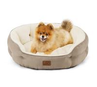 Bedsure Large Cat Beds for Indoor Cats Round Washable, 63x53cm | Dog Bed for Small Dogs with Soft Removable Cushion, Pet Bed for Small Dog and Puppy with Slip-Resistant Bottom, Camel