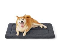 Bedsure Large Dog Bed Mat,Washable Fleece Foam Pet Mat, 89x56cm, Dark Grey