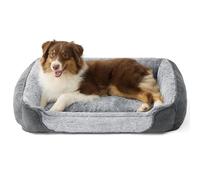 Bedsure Large Dog Bed Washable - 89x63x17cm Orthopedic Dog Sofa Beds with Non-Slip Bottom, Removable Washable Cover, Soft Pet Basket Couch, Rectangle Pet Beds for Dogs, Grey