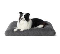 Bedsure Large Dog Crate Bed Washable, Fluffy Mattress, 89x58cm, Dark Grey