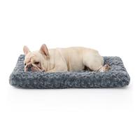 Bedsure Medium Dog Bed Mat Washable -71x50x7cm Swirled Plush Dog Crate Bed with Gentle Support, Brushed Dogs bed Mattress with Non-Slip Bottom, Fluffy Pet Cushion for Medium Dogs, Grey