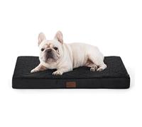 Bedsure Medium Dog Bed Washable - Orthopedic Dog Pillow and Mattress Mat for Dog Crate with Removable Plush Sherpa Cover, Black, 76x51x7.6cm
