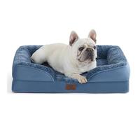 Bedsure Orthopedic Dog Bed for Medium Dogs - Calming Dog Sofa Beds Medium with Luxurious Plush Washable, Pet Couch Bed with Removable Washable Cover, Waterproof Lining and Nonskid Bottom, Blue