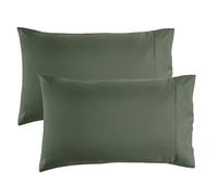Bedsure Pillow Cases 2 Pack - Brushed Microfiber Pillowcases with Envelope Closure,50x75 cm Pillow Covers for Hair and Skin, Pillowcase Standard Size Set of 2, Gifts for Women, Olive Green