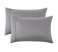 Bedsure Pillow Covers 2 Pack - Grey Soft Pillowcases, 50x75 cm