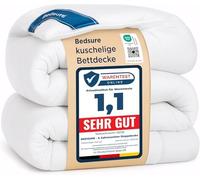Bedsure Quilted Duvet Single (155x220cm) - 300GSM Microfiber Bed Duvets - Box-Stitching Construction - White Duvet Insert with Corner Tabs - Machine Washable