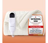 Bedsure Quilted Electric Throw Blanket - Box Stitch White, 6 Heat Settings, 10H Timer, Fast Heating, 160x130cm, Auto Shut-Off
