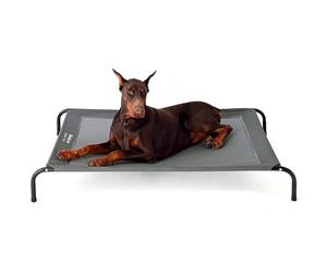 Bedsure Raised Dog Bed Large - Raised Waterproof Dog Bed | Outdoor Pet Bed with Mesh for Travel and Garden, 124 x 80 x 20 cm, Grey