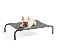 Bedsure Raised Dog Bed Small - Elevated Waterproof Dog Bed | Outdoor Pet Cot with Mesh for Travel or Garden, 87 x 55 x 20 cm, Grey