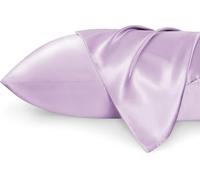 Bedsure Satin Pillowcase for Hair - Similar to Silk Pillowcase, Cooling Pillow Cases 2 Pack with Envelope Closure, Gifts for Women, Queen & Standard Size 50x75 cm, Misty Lilac Purple