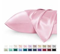 Bedsure Satin Pillowcase for Hair - Similar to Silk Pillowcase, Cooling Pillow Cases 2 Pack with Envelope Closure, Gifts for Women, Queen & Standard Size 50x75 cm, Rose Shadow