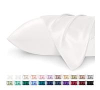 Bedsure Satin Pillowcase for Hair - Similar to Silk Pillowcase, Cooling Pillow Cases 2 Pack with Envelope Closure, Gifts for Women, Queen & Standard Size 50x75 cm, Ivory White