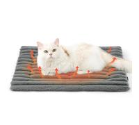 Bedsure Self Heating Cat Bed Mat - 61x46 cm Washable Fleece Warm Cat Blanket with Non Slip Bottom, Small Dog Crate Mattress for Puppy, Warming Pet Pad, Grey