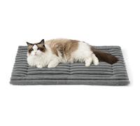 Bedsure Self Heating Cat Bed Mat - 76x50 cm Washable Fleece Warm Cat Blanket with Non skid Bottom, Meduim Dog Crate Mattress for Puppy, Warming Pet Pad, Grey