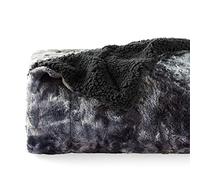 Bedsure Sherpa Fleece Fluffy Blanket - Fuzzy Faux Fur Soft Warm Luxury Throw Blanket for Sofa, Bed and Couch, Single, Black, 130x150 cm