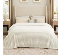 Bedsure Sherpa Fleece Large Blanket - Fluffy Soft Cosy Thick Warm Blankets for Winter, White, 240x220cm