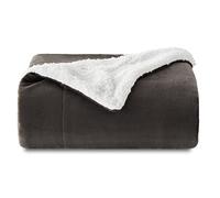 Bedsure Sherpa Fleece Throw Blanket - Fluffy Microfiber Solid Blankets for Bed and Couch Double/Twin Size, Brown, 150x200cm