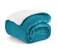 Bedsure Sherpa Fleece Throw Blanket - Thick and Warm, Fluffy Microfiber Solid & Soft Blankets for Bed and Couch Double/Twin Size, Turquoise, 150x200cm