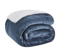 Bedsure Sherpa Fleece Throw Blanket - Thick, Slate Blue, Twin, 150x200cm | Sherpa Blanket, Fluffy, Super Soft, Cosy, Fleece Sofa Throw, Thick and Warm, Family and Pets, Home Decor