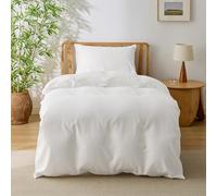 Bedsure Single Duvet Cover Set - 100% Rayon Derived from Bamboo, Cooling Duvet Cover Sets, Breathable & Cool Summer Bedding with 1 Pillowcase, Zipper Closure, Perfect for Hot Sleeper, White
