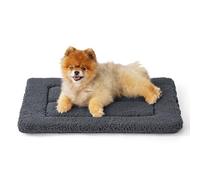 Bedsure Small Dog Bed Mat,Washable Fleece Foam Pet Mat,58x43cm,Dark Grey