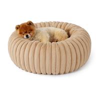 Bedsure Small Dog Bed Washable - 58.5x58.5x18 cm Fluffy Cat Donut Bed