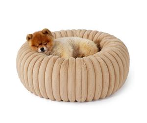 Bedsure Small Dog Bed Washable - 58.5x58.5x18 cm Fluffy Cat Donut Bed