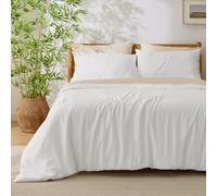 Bedsure Super King Duvet Set - 100% Rayon Derived from Bamboo, Cooling Duvet Cover Sets, Breathable & Cool Summer Bedding with 2 Pillowcases, Zipper Closure, Perfect for Hot Sleeper, White