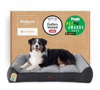 Bedsure SupportMax™ Extra Thick Supportive Orthopedic Dog Bed Large | 114x81cm Washable Cover, Large Pet Sofa Couch with Soft Plush Sherpa and Nonskid Bottom, Home Decor, Grey