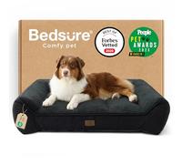Bedsure SupportMax™ Extra Thick Supportive Orthopedic Dog Bed Sofa Large | 96x71cm Washable Cover, Large Pet Sofa Couch with Soft Plush Sherpa and Nonskid Bottom, Home Decor, Black