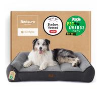 Bedsure SupportMax™ Extra Thick Supportive XL Orthopedic Dog Beds Large | 106x76cm Washable Cover, Large Pet Sofa Couch with Soft Plush Sherpa and Nonskid Bottom, Home Decor, Grey