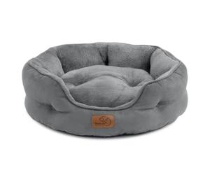 BEDSURE Washable Cat Bed 51 x 48 x 15 cm Cat Basket with Double-Sided Inner Cushion Cat Sleeping Place for Cats or Small Dogs, Grey