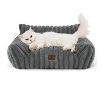 Bedsure Washable Cat Sofa Bed - 61x46x25cm Large Cat Beds for Indoor Cats, Dog Sofa for Small Dogs Puppy Couch with Removable Cover, Dark Grey
