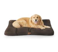 Bedsure Washable Dog Bed with Oxford Cover for Dogs, 111x89x9cm Brown | Easy Care Comfy Pet Mat, Flat Pet Pillow For Crate, No-Zipper Design, Cozy Dog Cushion Mat, For Big Breeds