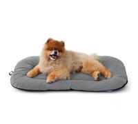 Bedsure Washable Dog Crate Pad for Small Dogs, Anti-Slip Puppy Kennel Dog Bed for Crate - Ultra Soft Fleece Flat Thin Pet Mat (Not Chew Proof), Light Grey 23"x17"