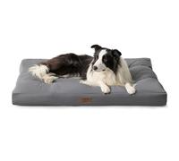 Bedsure Waterproof Dog Bed Large - Washable Dog Bed Mattress with Oxford Fabric, Pet Pillow Cushion for Crate, Grey Dog Mat Outdoor, 91x68x10cm, Grey